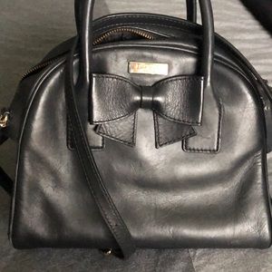 Kate spade bag- black - with bow- long strap